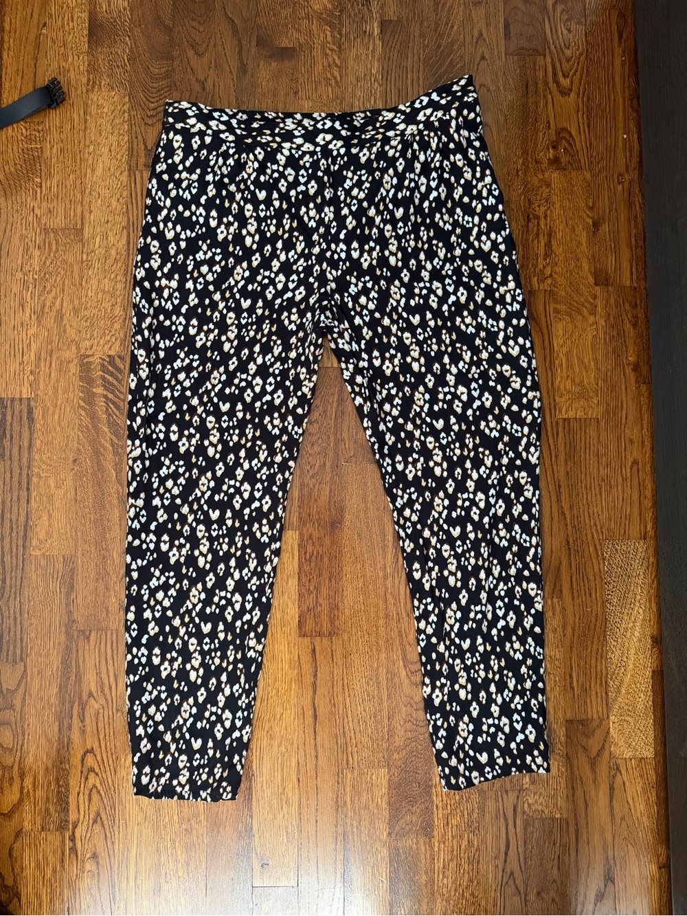 Black Animal Print Jogger Style Pants